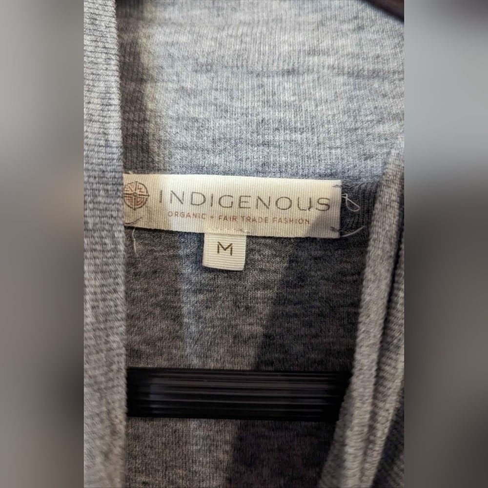 Organic Hand Loomed Cotton Dress Tunic Sweater Layered Gray Size Medium - Picture 2 of 4